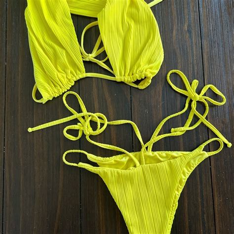Frankies Bikinis Swim Frankies Bikinis Bright Yellow 2 Piece Set Bikini Poshmark