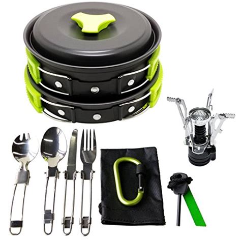Gold Armour 17pcs Camping Cookware Mess Kit Backpacking Gear And Import