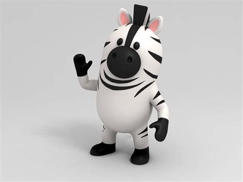 3d Model Rigged Zebra Character Cgtrader