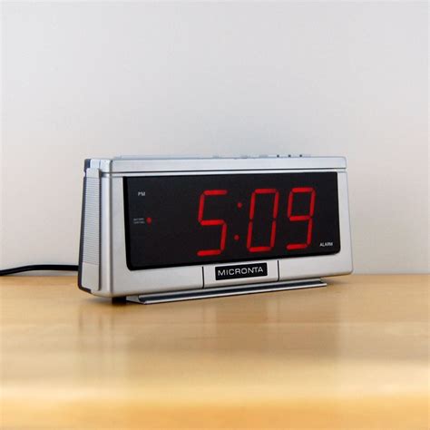 Retro Micronta Digital Alarm Clock Red Led Large Numerical