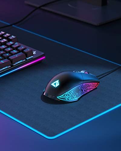 Aukey Scarab Gaming Mouse Lightweight 75g 7200 Dpi Optical Mouse Rgb