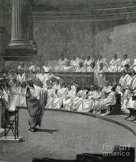 Cicero Denounces The Conspirator Catiline Painting By Cesare Maccari