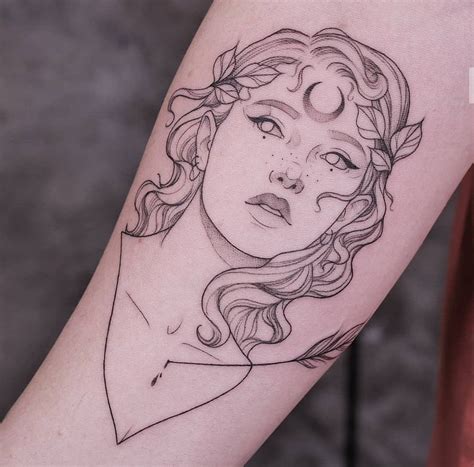 Goddess Diana Artemis Tattoo Done By Marina Latre At Alchemists