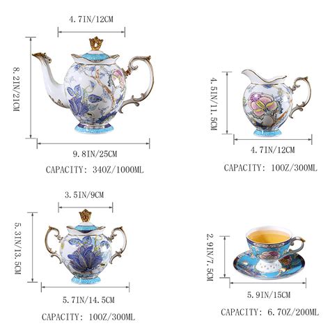 ACMLIFE Bone China Coffee Tea Sets 21 Piece Porcelain Tea Cup Set Tea