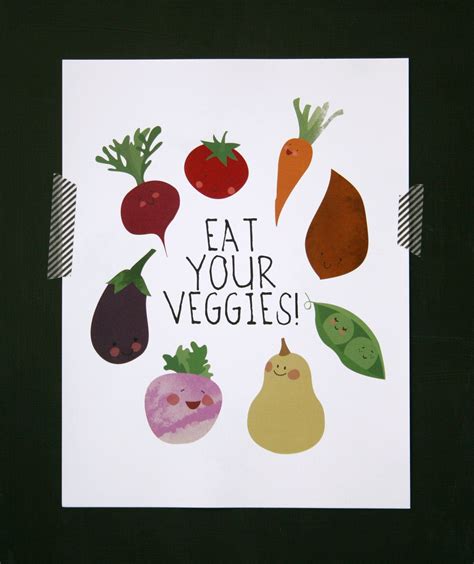 Eat Your Veggies 8x10 Print 1500 Via Etsy Veggies Vegetable