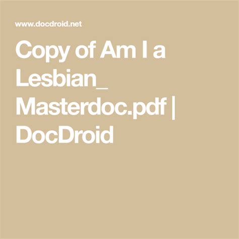 Copy Of Am I A Lesbian Masterdoc Pdf Docdroid Lesbian Intimacy Celebrities Male