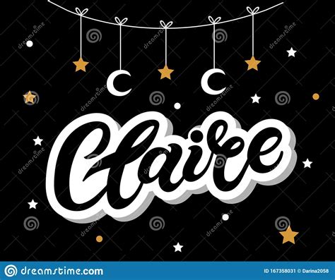 Claire Woman S Name Hand Drawn Lettering Stock