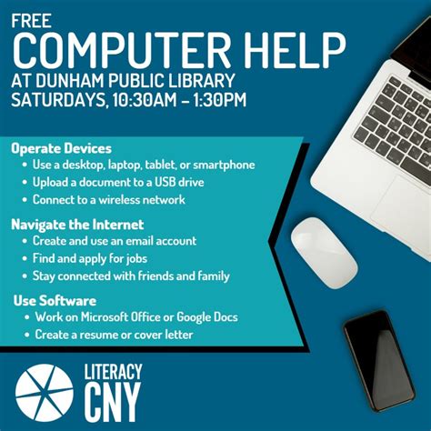 Adult Programs Technology Dunham Public Library