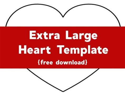 Super Sized Heart Outline Extra Large Printable Template Heart Shapes