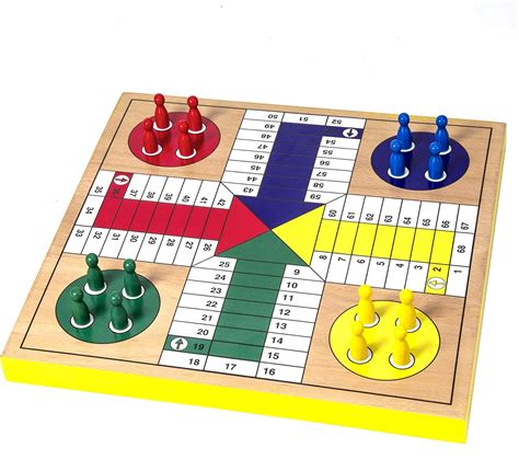 Buy Amerous 12 Inches Wooden Ludo Board Game Snakes And Ladders 2 In