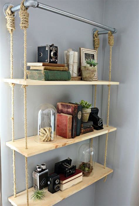 10 Most Creative Rustic Diy Hanging Shelf Design Ideas To