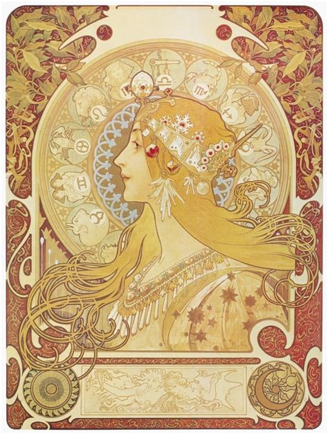 Mucha Zodiac 1896 Nlithograph By Alphonse Mucha 1896 Poster Print By