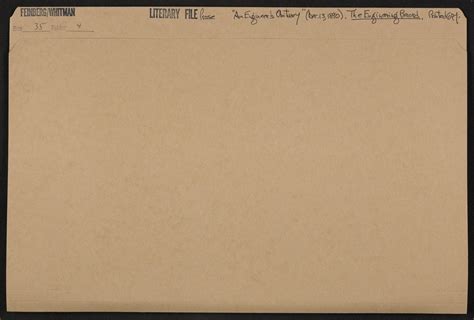 Walt Whitman Papers in the Charles E. Feinberg Collection: Literary