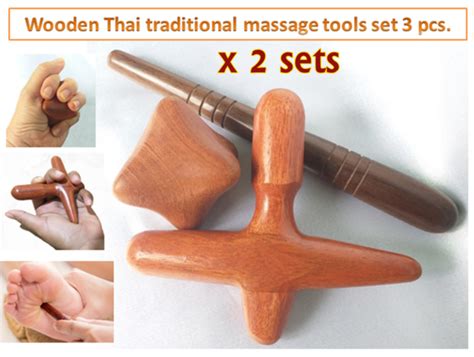 6 X Wooden Thai Traditional Massage Tools Foot Stick Body Therapy Reflexology Ebay