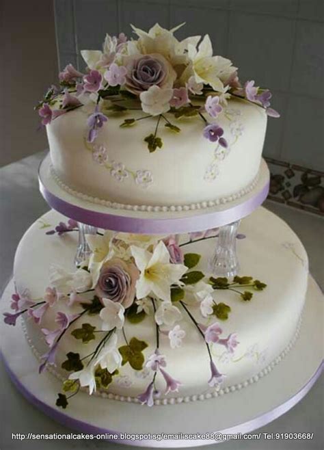 The Sensational Cakes Lavender Colored Theme Flora 2 Tier
