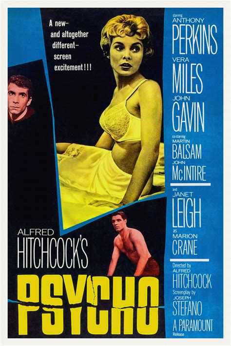 Psycho Alfred Hitchcock Vintage Cinema Retro Movie Theatre Poster