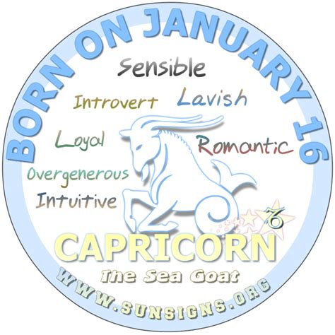 As a capricorn born on january 16 you have some very unique & interesting strengths and characteristics, read your full birthday horoscope & astrological profile at our website. January Birthdays - Good, Bad And Ugly - Best Said In Images