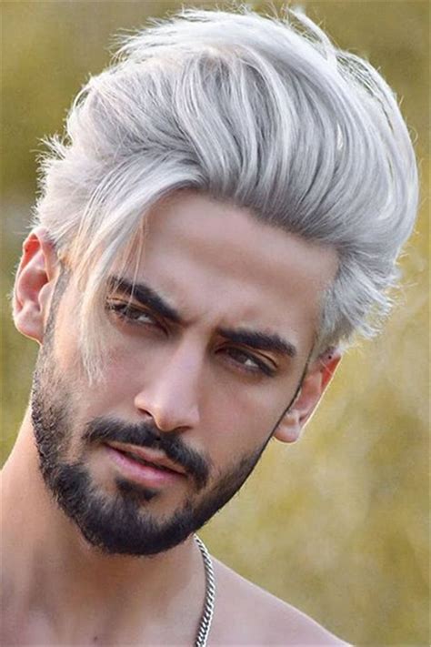 Cool White Hair From Toupeec White Hair Men Men Hair Color Long