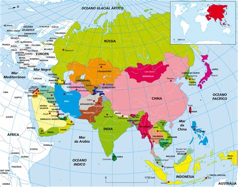 mapa politico da asia edulearn