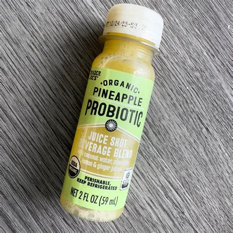 Trader Joes Organic Pineapple Probiotiic Juice Shot Beverage Blend