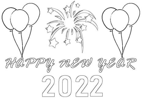 Print New Year 2022 Coloring Pages Coloring Cool