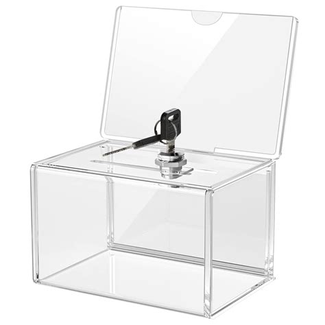 Buy Maxgear Acrylic Donation Box With Lock And Sign Holder Clear