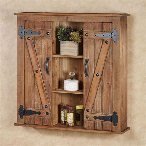 Andover Plank Style Rustic Wooden Wall Storage Cabinet