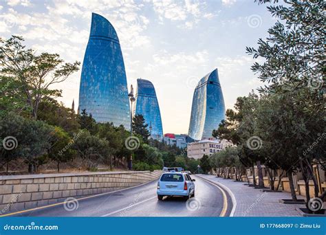 Street View Of Baku Stock Image Image Of Baku Black 177668097
