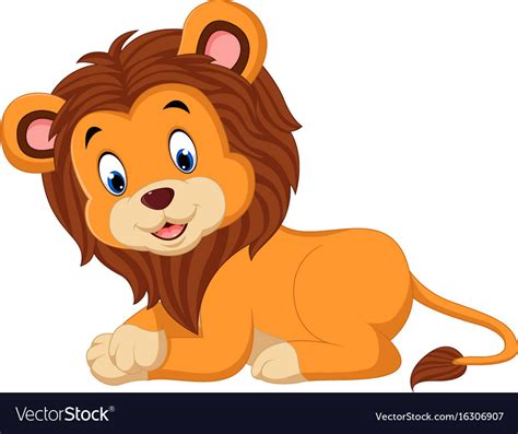 Cute Cartoon Lion Royalty Free Vector Image Vectorstock