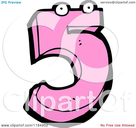 Cartoon Of The Number 5 Mascot Royalty Free Vector Illustration By