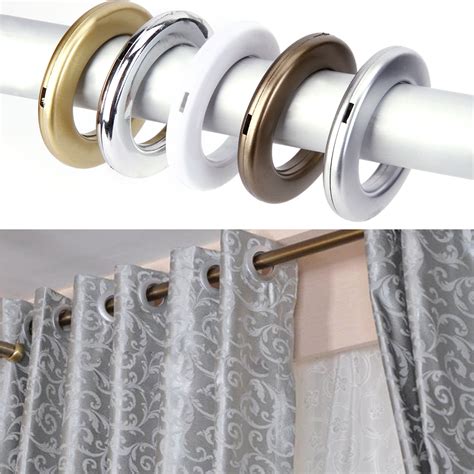 20pcs Eyelet Curtain Rings Curtains Blinds Accessories Silver Gold