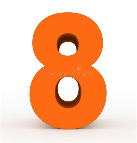 Number 8 3d Orange Isolated On White Stock Illustration Illustration