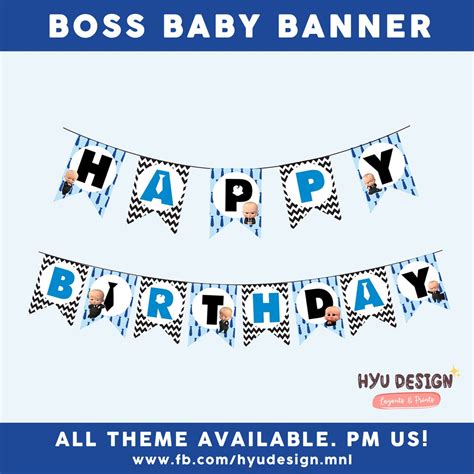 Boss Baby Birthday Party Decoration Happy Birthday Banner Party