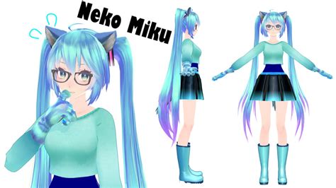 Mmd Neko Hatsune Miku Dl By Aqua Kun On Deviantart