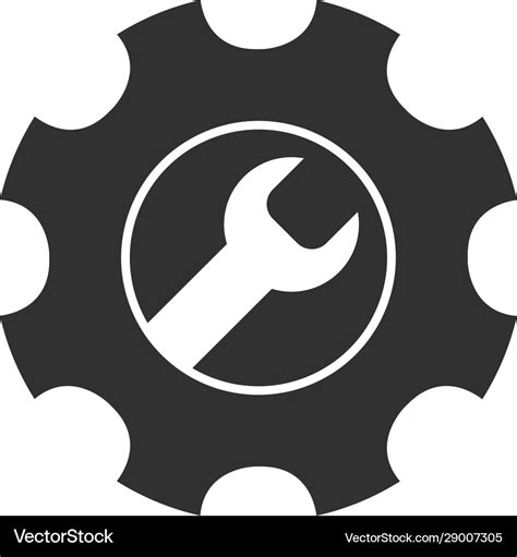 Service Tools Icon Gear And Wrench Logo Design Vector Image