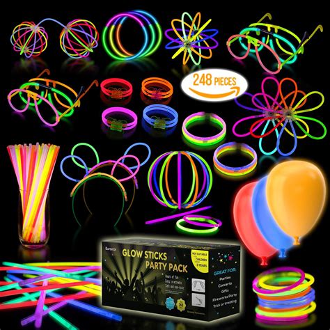 Multicolor Glow Sticks Bulk Party Pack 248 Piece Light Stick Set