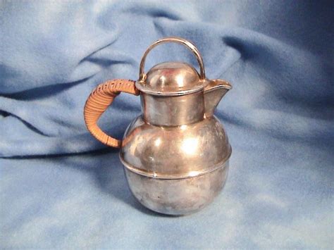 Antique Silver Teapot Rattan Handle E G Webster Circa 1900 105