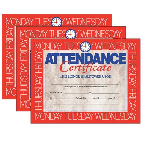 Teachersparadise Hayes Attendance Certificate 85 X 11 30 Per