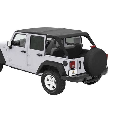 Jeep Wrangler JK 4 Doors Safari Bikini Top Cable Style Mesh Bestop 10