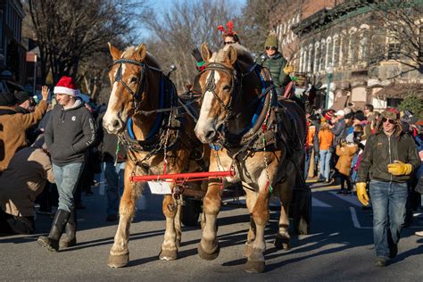 Scenes From The Woodstock Vermont Wassail Weekend Equine Parade Light