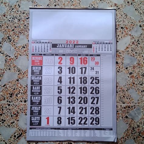 Jual Kalender 2022 Kalender Bulanan 2022 Kalender Kantor Kalender Polos