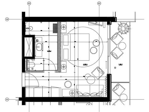 Autocad Dwg File Showing Unit Plan Of A Suite Room Of A Hotel Download