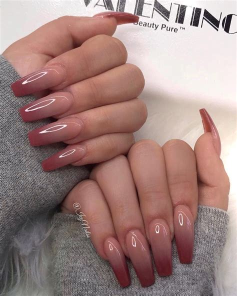 Nail Inspo Aestheticme Burgundy Acrylic Nails Pink Ombre Nails Pink