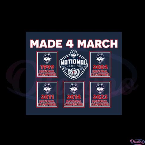 Uconn Mens Basketball Made 4 March Banners Svg Cutting Files