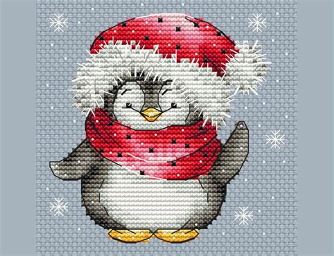 cross stitch penguin cross stitch christmas cross stitch cute etsy christmas cross stitch