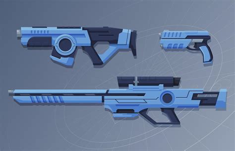 Premium Vector Futuristic Weapons For Games Laser Weapons Of The