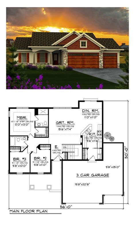 Studio apartments are simpler versions that do not have walls separating. Ranch Style House Plan 96120 with 3 Bed , 2 Bath , 3 Car ...