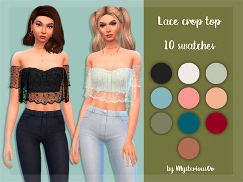 Lace Crop Top By Mysteriousoo At Tsr Sims 4 Updates