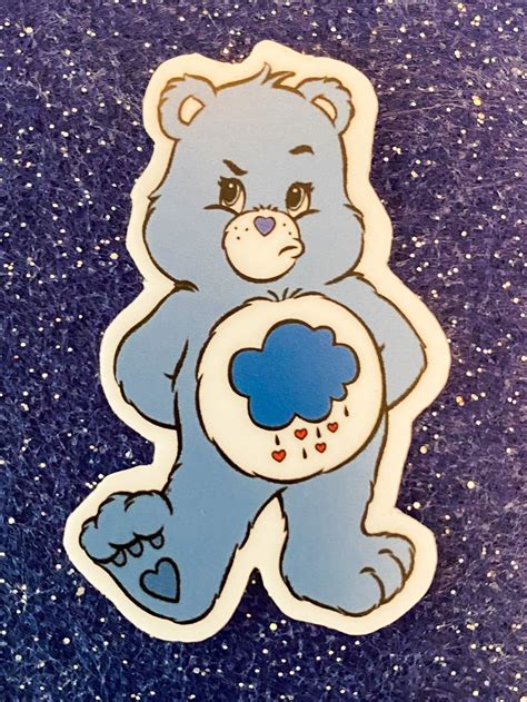 Grumpy Bear Care Bear Stickers Mini 80s Decal Retro Vintage Etsy