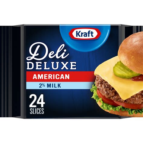 Kraft Deli Deluxe American Cheese Slices With 2 Milk 24 Ct Pack